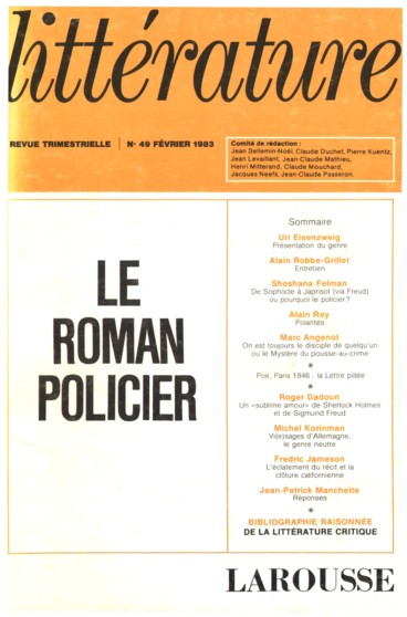 Le roman policier, de Roger Caillois